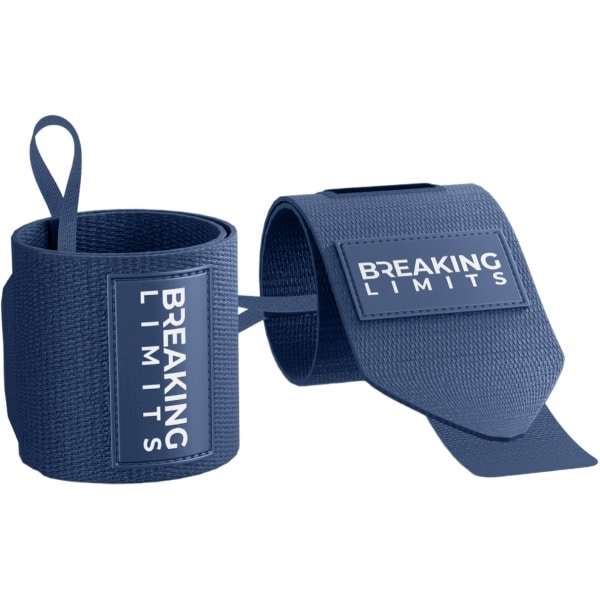 Breaking Limits Wrist Wraps voor Fitness & Crossfit - Polsbanden voor Krachttraining - Polsbrace - Navy Blue - 2 Stuks