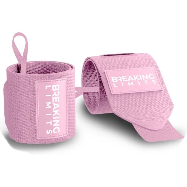 Breaking Limits Wrist Wraps voor Fitness & Crossfit - Polsbanden voor Krachttraining -Polsbrace - Roze - 2 Stuks