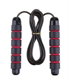 CHPN - Springtouw - Touwtje springen - Krachttraining - Trainen - Foam handgrepen - Zwart/rood - Fitness - Jump rope - Springen