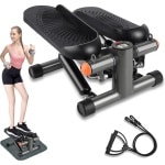 Collox 2-in-1 Fitness trapstepper - mini stepper - Thuis fitness - Home Trainer met LCD display - krachttraining - schokabsorberende 3D-pad - inclusief twee elastische weerstandsbanden en anti-slip mat