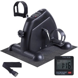 Collox Mini hometrainer - Fietspedaaltrainer - Fietsen voor thuis - Draagbaar - Met LCD scherm - Met antislipmat - Zwart - 41 x 33,5 x 19,8 cm