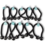 Complete Set van 10 Triceps Touwen voor Krachttraining - Zwart Nylon - Met Karabijnhaak en Dubbele Grip - Fitnessapparaten Accessoires - Maximum Belasting 200kg