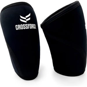 CrossForce 2 stuks Super ComFort Knie Brace voor Crossfit & Sporten - Knee sleeves - knieband - 7mm - Neophreen - Powerlifting - Zwart & Wit - Maat M