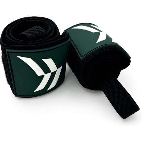 CrossForce 2 stuks polsbanden voor Fitness en CrossFit - Wrist Wraps - Polsverstevigingsband - Heren en Dames - Zwart & Groen - OneSize