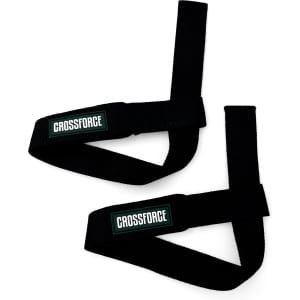 CrossForce Lifting Straps 2 Stuks - Lifting Grips - Powerlifting - CrossFit - Fitness - Krachttraining - Zwart met Groen - OneSize - Per 2 Stuks