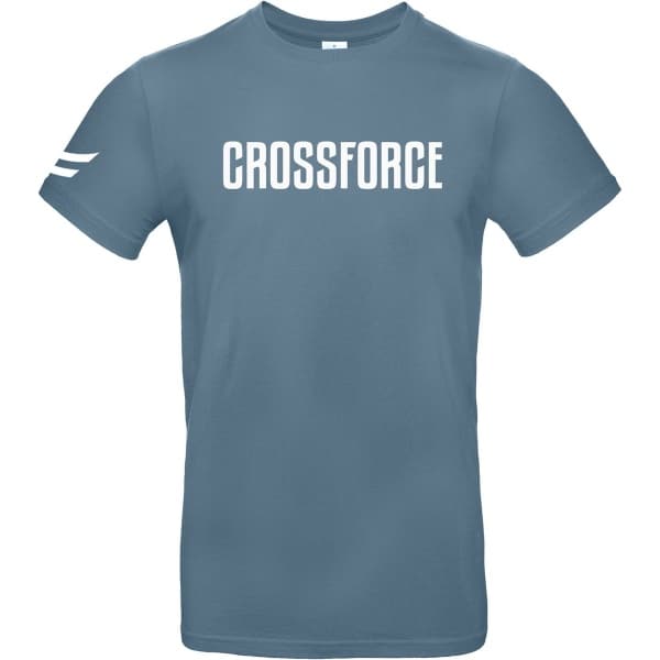 CrossForce Sport T-Shirt Unisex - CrossFit & Fitness - Sportkleding Unisex - Fitnesskleding - Gymkleding - Sportwear - Blauw & Wit - MAAT XXL