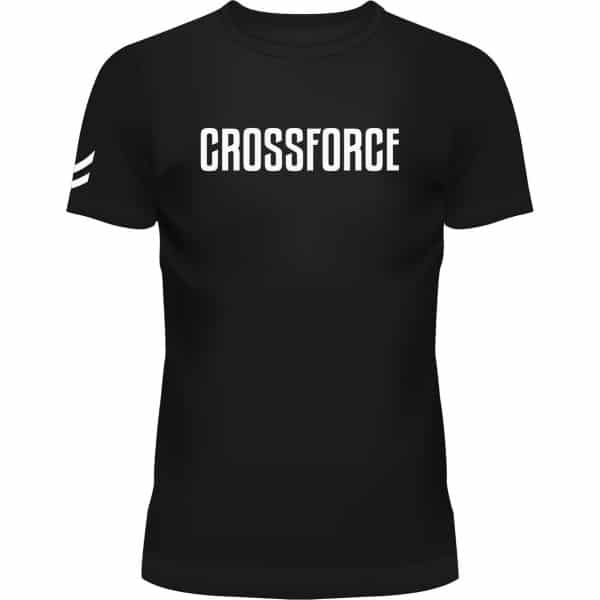 CrossForce Sport T-Shirt Unisex - CrossFit & Fitness - Sportkleding Unisex - Fitnesskleding - Gymkleding - Sportwear - Zwart & Wit - MAAT M