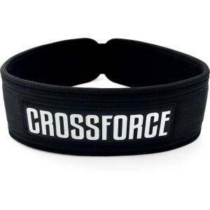 CrossForce lifting belt - Gewichtshefriem - Geschikt voor Powerlifting, Fitness en Bodybuilding - krachttrainingsriem - Squat belt - Zwart met Wit - Ondersteuning rug/core - Gewichthefriem - halterriem - Crossfit -- belt voor Heren en Dames - Maat L
