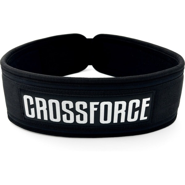 CrossForce lifting belt - Gewichtshefriem - Geschikt voor Powerlifting, Fitness en Bodybuilding - krachttrainingsriem - Squat belt - Zwart met Wit - Ondersteuning rug/core - Gewichthefriem - halterriem - Crossfit -- belt voor Heren en Dames - Maat L