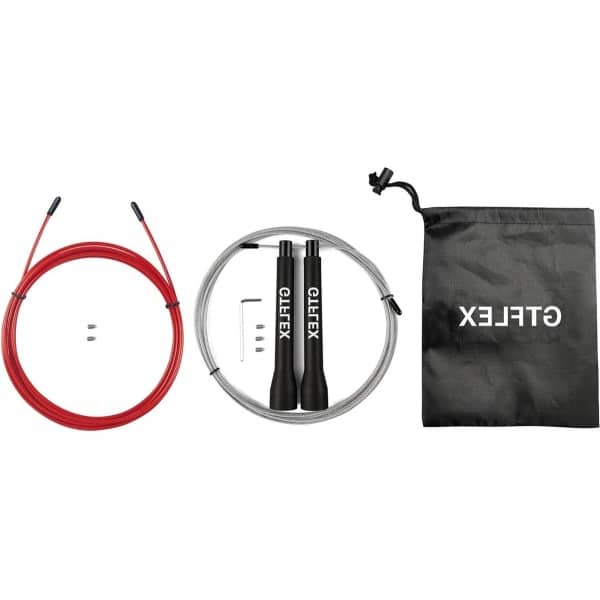 Crossfit-springtouw met ergonomische ABS-handgrepen voor cross-training fitness - verstelbaar, licht en wendbaar