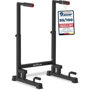 DH FitLife Dip Bars | Dip Stand Station | Dipstandaard | Krachtstation Fitnessapparaat voor Thuis | Parallettes Calisthenics Trainingsapparatuur | Individueel Verstelbare Hoogte voor Krachttraining