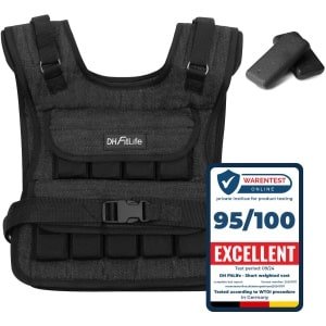 DH FitLife Verstelbaar Gewichtsvest 10 KG/20 KG, Compact en Stabiel voor Spieropbouw en Krachttraining, Verzwaarde vest, Hardloopvest voor Dames en Heren, Fitnessvest, Trainingsvest