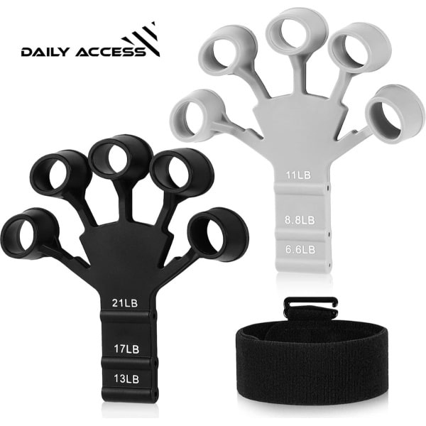 Daily Access - Gripster 5 vingers - 2 stuks - Griptrainer - Handtrainer - Onderarm Trainer - Vingertrainer - Krachttraining - Tegen Artritis & Reuma - Handknijper - Fitness