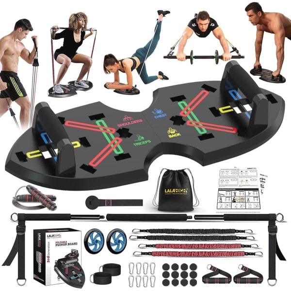 Draagbaar Push-Up Bord voor Krachttraining met Weerstandsbanden en Fitnessaccessoires