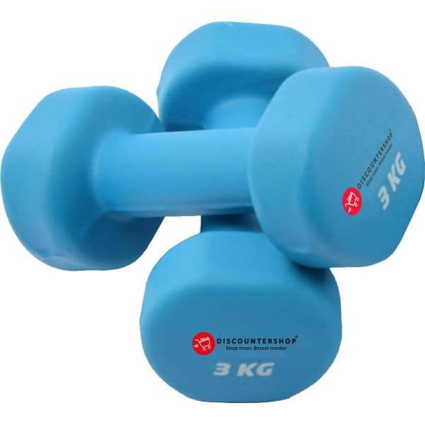 Dumbbell set 6 kg - halterset 2x3 kg | duurzaam ijzer en antislip coating | handgewicht voor thuis workouts en krachttraining | compact en sterk | afmetingen 27x9x9 cm