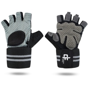 Dynamicforce Sport & Fitness Handschoenen - Krachttraining Artikelen - Geschikt voor Gym & CrossFit Training - Grijs & Zwart - Maat XL