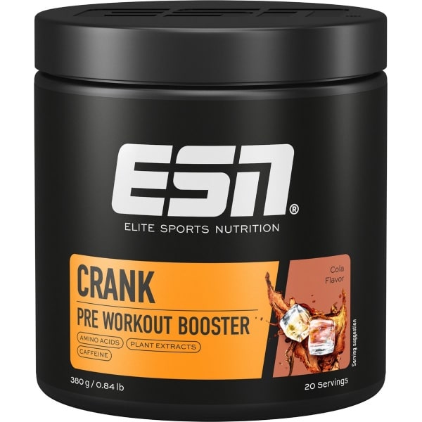 ESN Crank, Cola, 450 g, pre-workout booster met citrulline voor je perfecte trainingsbeleving, Zuiver plantaardige grondstoffen, voor 100% vegan