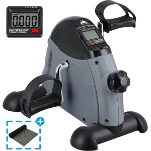 Evoland Stoelfiets - Fietstrainer - Bewegingstrainer - Mini Hometrainer - Bureaufiets - Met 2 Accesoires - Voor Bejaarden, Kantoor, Thuis - Grijs