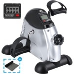 Evoland Stoelfiets - Fietstrainer - Bewegingstrainer - Mini Hometrainer - Bureaufiets - Met 2 Accesoires - Voor Bejaarden, Kantoor, Thuis - Zilver