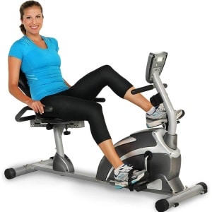 Exerpeutic 900XL ligfiets / hometrainer met magnetische rem, hartslagmeting, extra hoog maximaal gebruikersgewicht van 136kg en geschikt voor lange mensen tot 2.01m