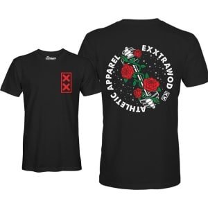 Exxtrawod Crossfit T-shirt Barbell Rose Unisex T-shirt Training kleding Maat XXL