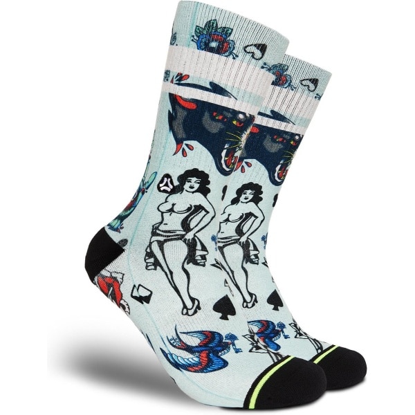 FLINCK Sportsokken - Gamblers Ink - Maat 36-38 - Unisex - Heren Sokken - Dames Sokken - Naadloze sokken - Crossfit Sokken - Hardloop Sokken - Fitness Sokken - Fietssokken