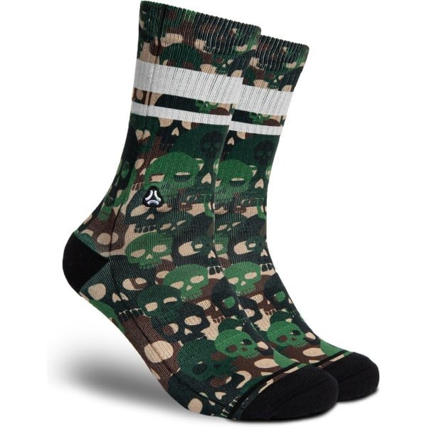 FLINCK Sportsokken - Skull Camo Army - Maat 45-48 - Unisex - Heren Sokken - Dames Sokken - Naadloze sokken - Crossfit Sokken - Hardloop Sokken - Fitness Sokken - Fietssokken