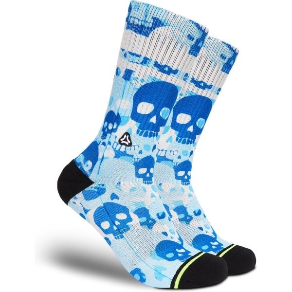 FLINCK Sportsokken - Skull Camo Delft Blue - Maat 39-41 - Unisex - Heren Sokken - Dames Sokken - Naadloze sokken - Crossfit Sokken - Hardloop Sokken - Fitness Sokken - Fietssokken - Vaderdag Cadeau