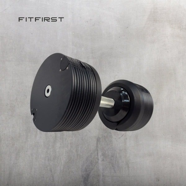 FitFirst Verstelbare Dumbbell - 24 kg - 2 tot 24 kg Per 1 kg - Ruimtebesparend - Thuisgym Krachttraining - Zwart