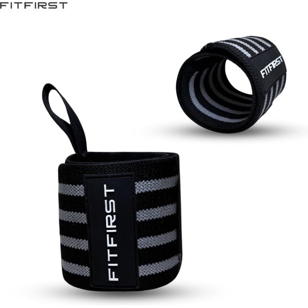 FitFirst Wrist Wraps | Polsbanden voor Krachttraining en Crossfit | Polsbrace | 2 stuks | Zwart