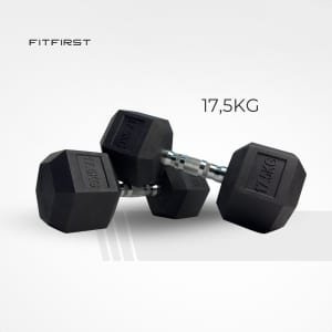 FitFirst® Hex Dumbell 17,5KG | Stabiel en Stevig | Betrouwbaar | Voor Krachttraining | Fitness | Thuis Fitness | Sportschool Dumbells
