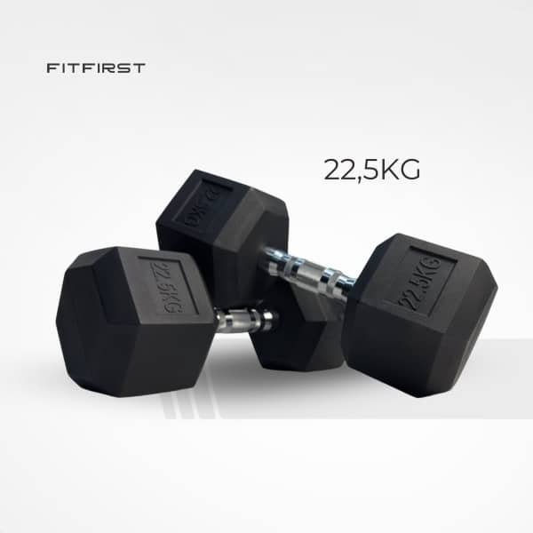FitFirst® Hex Dumbell 22,5KG | Stabiel en Stevig | Betrouwbaar | Voor Krachttraining | Fitness | Thuis Fitness | Sportschool Dumbells