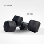 FitFirst® Hex Dumbell 25KG | Stabiel en Stevig | Betrouwbaar | Voor Krachttraining | Fitness | Thuis Fitness | Sportschool Dumbells