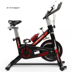 FitFirst® Hometrainer | Ingebouwde hartslagmeter | Display met info | Met Bidon | Max 150KG gebruikersgewicht en tot 1.90m | Spinning Fiets | Fitness Fiets