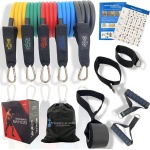 Fitnessbandenset, weerstandsband, expanderbuis, homefitness met handvat, ideaal voor krachttraining, weerstandsbanden, pilates, oefenband, theraband