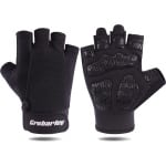 Fitnesshandschoenen, trainingshandschoenen voor krachttraining, bodybuilding, crossfit, wielrennen, sporthandschoenen voor heren en dames (zwart, L)