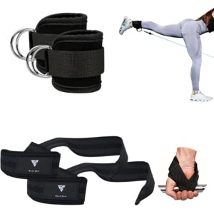 FluxGrip® Enkel- & Hand Straps - 2-Pack Combi Deal | Verstelbare Fitness Straps voor Katrolmachines | Enkelbanden & Polsbanden voor Kabelmachines, Weerstandsbanden & Krachttraining