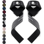 Gewatteerde Lifting Straps - Polsbanden Fitness voor Gewichtheffen Deadlift Krachttraining - Heren en Dames - Zwart-Wit Siliconen - Standaard (pols boven 16 cm) fitness straps