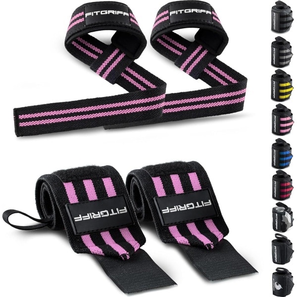 Goodivery ® powergrips + handgelenkbandagen (2paar/4stück) van - Premium Fitness set voor krachtsport, bodybuilding en krachttraining - voor vrouwen en mannen