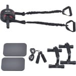 Gorilla Sports Ab Wheel Set - Buikspierroller met Push-Up Handgrepen, Weerstandsbanden & Springtouw - Inclusief Kniebeschermingsmat - Core & Krachttraining