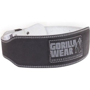 Gorilla Wear 4 Inch Leren Sportriem - Halterriem - Mannen - Krachttraining - Zwart - L/XL