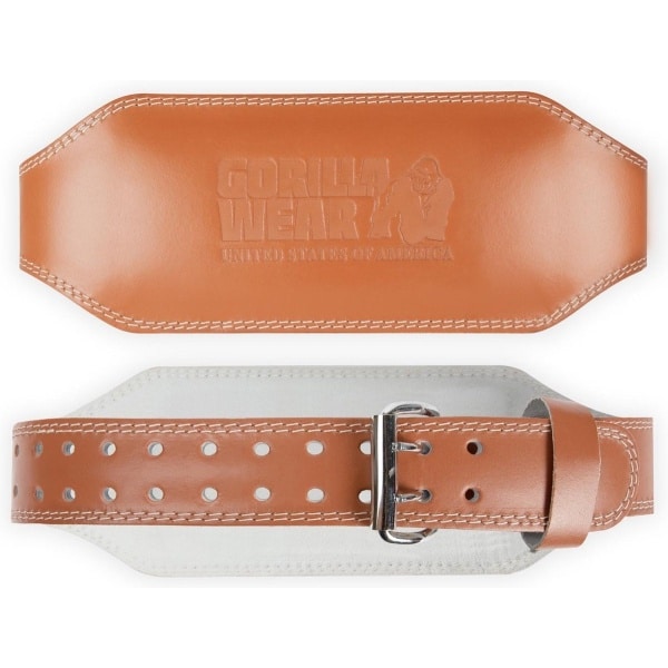 Gorilla Wear 6 Inch Leren Sportriem - Halterriem - Mannen - Krachttraining - Bruin - S/M