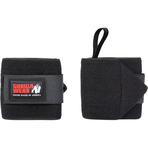 Gorilla Wear Basic Wrist Wraps - Zwart / Rood - Fitness Handschoenen - Krachttraining - Crossfit Handschoenen - Polsbrace