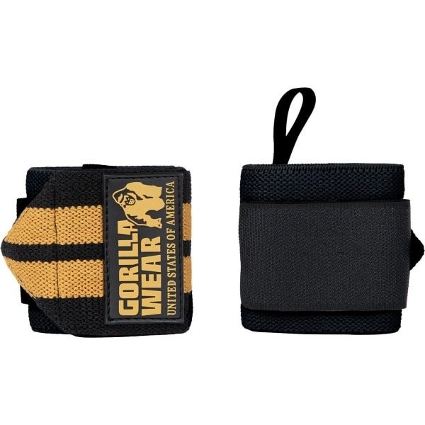 Gorilla Wear - Wrist Wraps Pro - Fitness Handschoenen - Krachttraining - Crossfit Handschoenen - Zwart/Goud