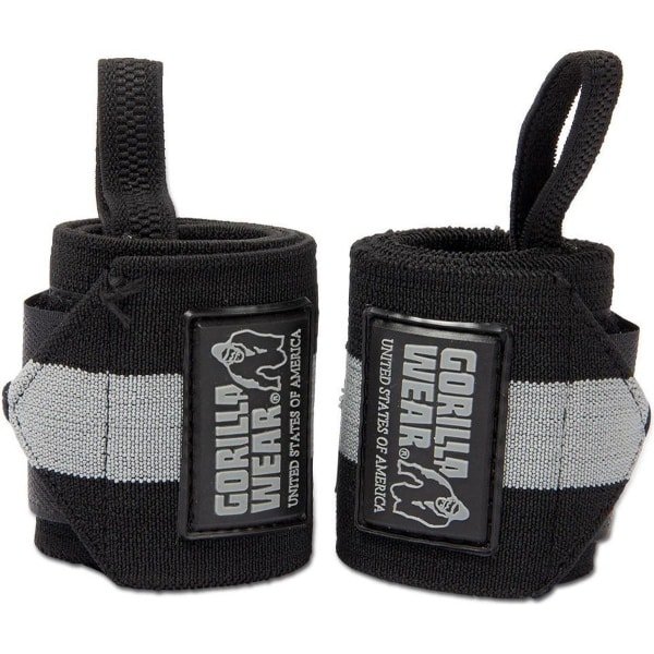 Gorilla Wear - Wrist Wraps Ultra - Fitness Handschoenen - Krachttraining - Crossfit Handschoenen - Zwart/Grijs