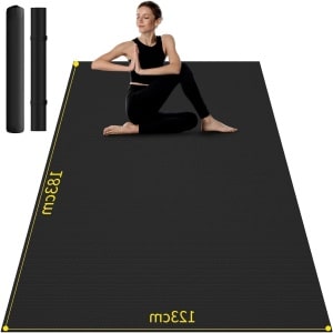 Grote Oefenmat 183 cm x 122 cm x 7 mm - Antislip Dikke Gymnastiekmat voor Thuistraining - Cardio HIIT - Springtouw springtouw mat