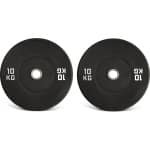 Gym Masters - halterschijf 10 kg - bumper plates - vloerbeschermend - PREMIUM - 2 stuks halterschijven - set gewichten 10 kg - halter gewichten - halterschijven 50 mm - fitness gewichten - gewichten set - crossfit