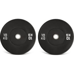 Gym Masters - halterschijf 10 kg - bumper plates - vloerbeschermend - PREMIUM - 2 stuks halterschijven - set gewichten 10 kg - halter gewichten - halterschijven 50 mm - fitness gewichten - gewichten set - crossfit
