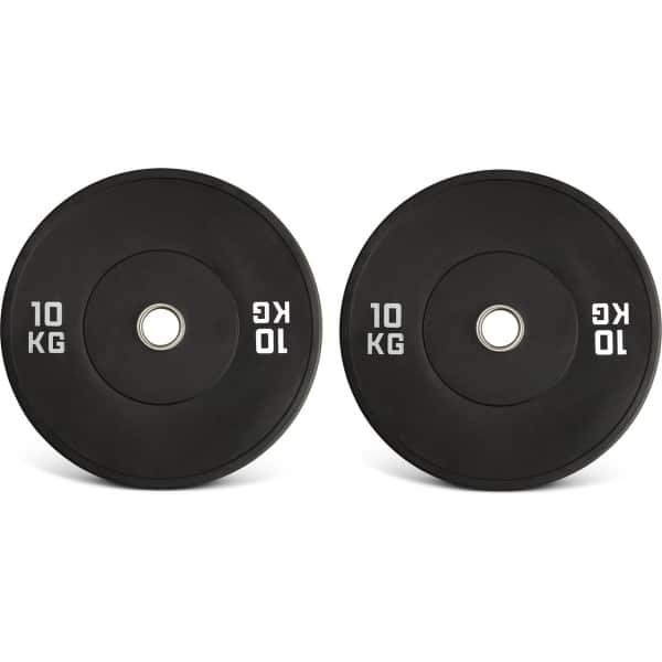 Gym Masters - halterschijf 10 kg - bumper plates - vloerbeschermend - PREMIUM - 2 stuks halterschijven - set gewichten 10 kg - halter gewichten - halterschijven 50 mm - fitness gewichten - gewichten set - crossfit