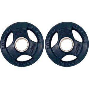 Gym Masters - halterschijf 2,5 kg - bumper plates - vloerbeschermend - PREMIUM - 2 stuks halterschijven - set gewichten 2,5 kg - halter gewichten - halterschijven 50 mm - fitness gewichten - gewichten set - crossfit